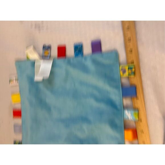 Taggies baby infant blanket crib toy blue dinosaurs 12x12 - Picture 4 of 6